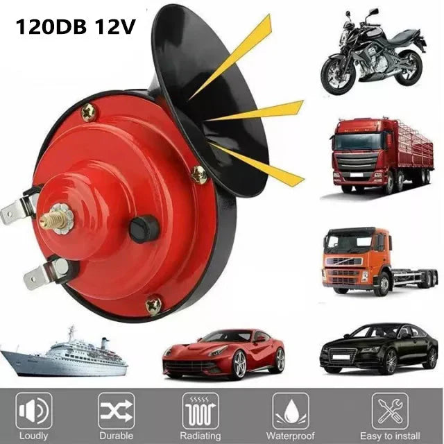 2 BOCINAS CARACOL DOBLE 12V AUTO MOTO CAMIÓN SONIDO DE ALTA POTENCIA.