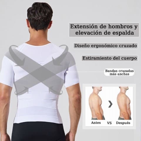 2 CAMISAS DE COMPRESIÓN PARA POSTURA MASCULINA.