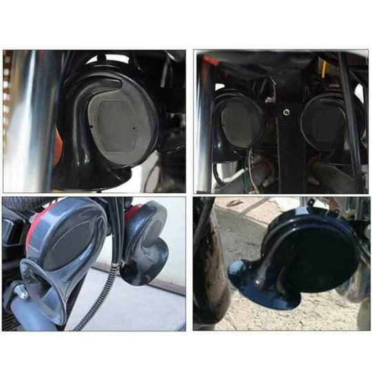 2 BOCINAS CARACOL DOBLE 12V AUTO MOTO CAMIÓN SONIDO DE ALTA POTENCIA.