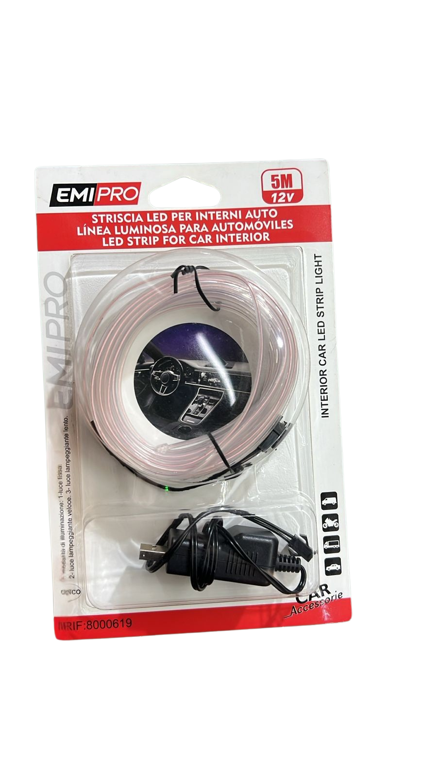 TIRA DE LUCES LED PARA INTERIOR DEL AUTOMÓVIL.