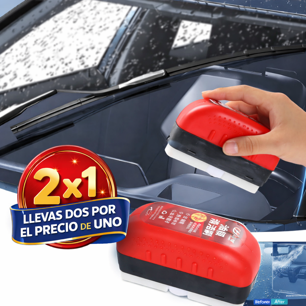 2 CEPILLOS LIMPIADOR DE PELÍCULA DE ACEITE PARA VIDRIO DE COCHE.