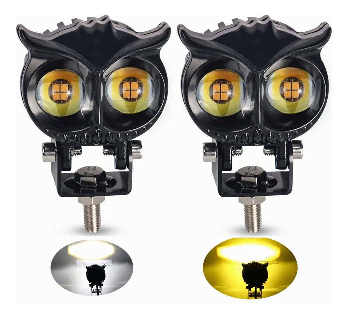 KIT X 2  BÚHO LED BICOLOR – LUZ EXPLORADORA PARA CARRO Y MOTO