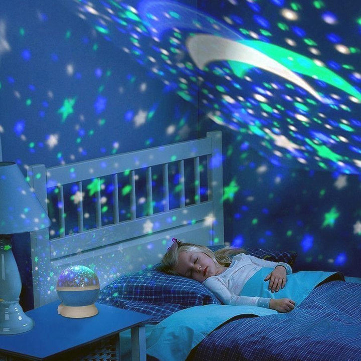 2 LÁMPARAS ESTELAR GIRATORIA – LUCES MÁGICAS Y PROYECCIÓN DE ESTRELLAS.