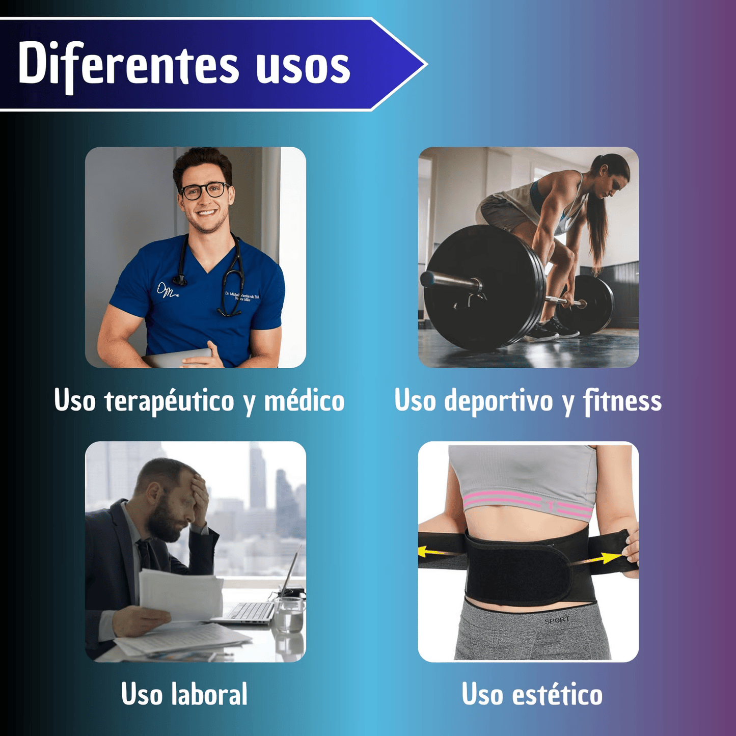 CINTURÓN FAJA SOPORTE LUMBAR